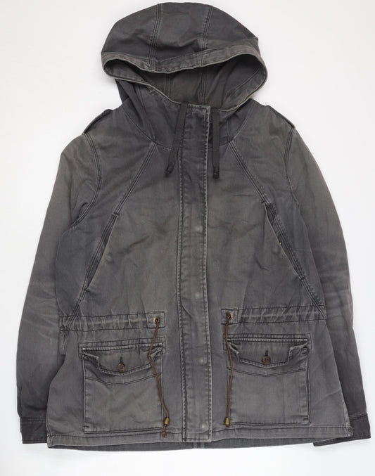H&M Women's Grey Parka Jacket Size 16