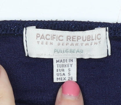 Teens UK Size 8 Pacific Republic Blue Halter Tank