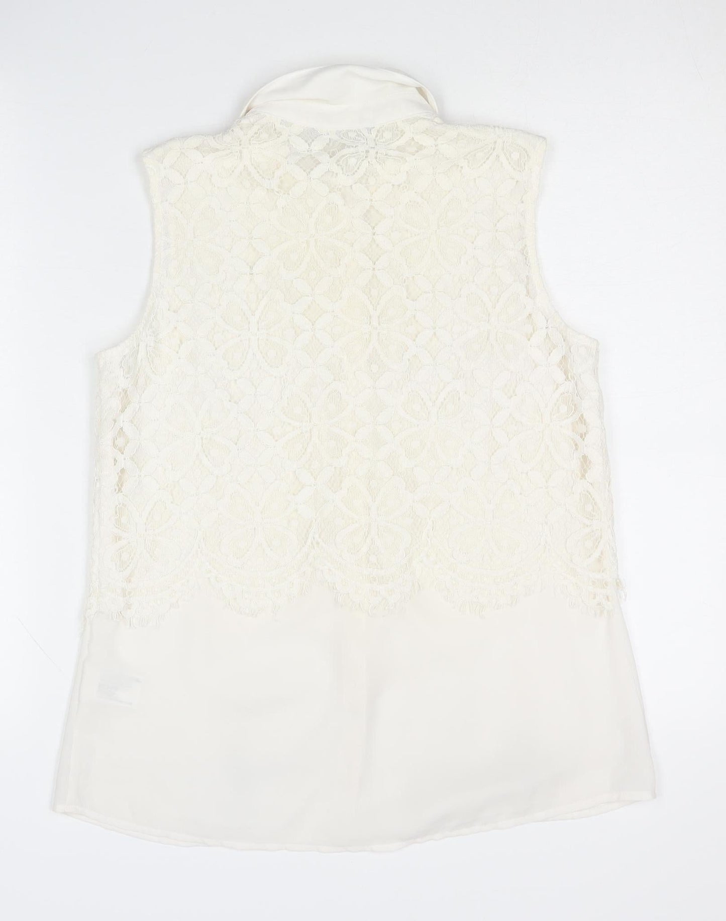 Womens UK Size 10 Roman Ivory Basic Blouse