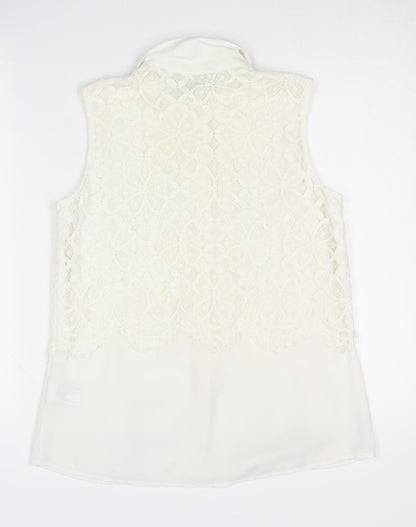 Womens UK Size 10 Roman Ivory Basic Blouse