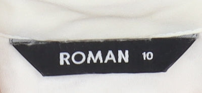 Womens UK Size 10 Roman Ivory Basic Blouse