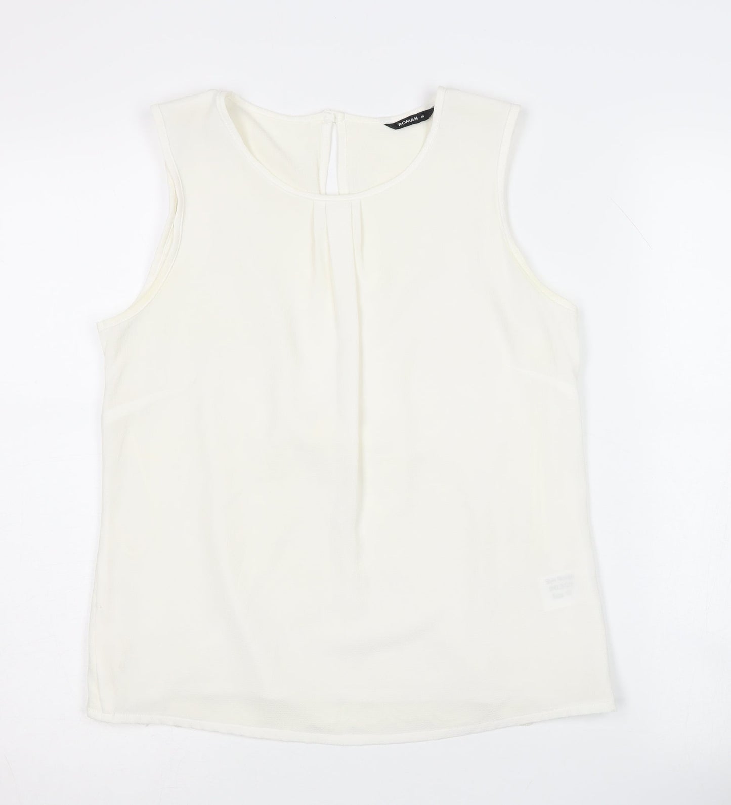 Womens UK Size 10 Roman White Basic Tank