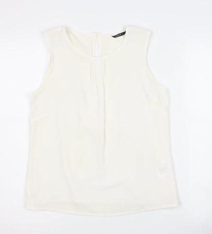 Womens UK Size 10 Roman White Basic Tank