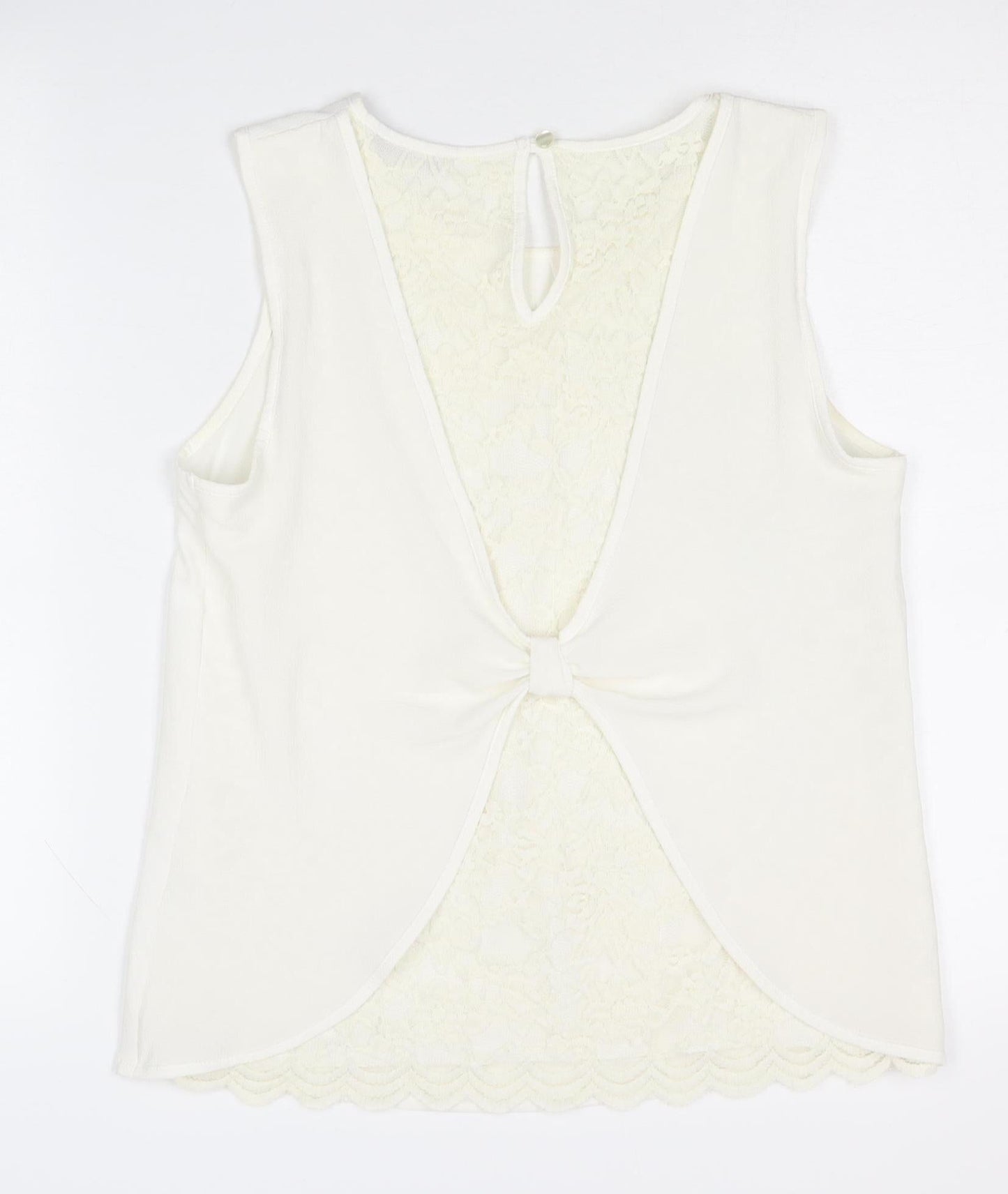 Womens UK Size 10 Roman White Basic Tank
