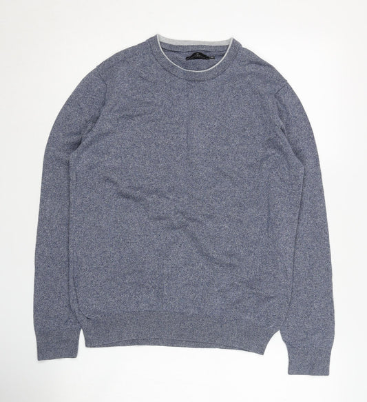 Jeff Banks Men's Blue Knit Cotton Pullover Jumper M