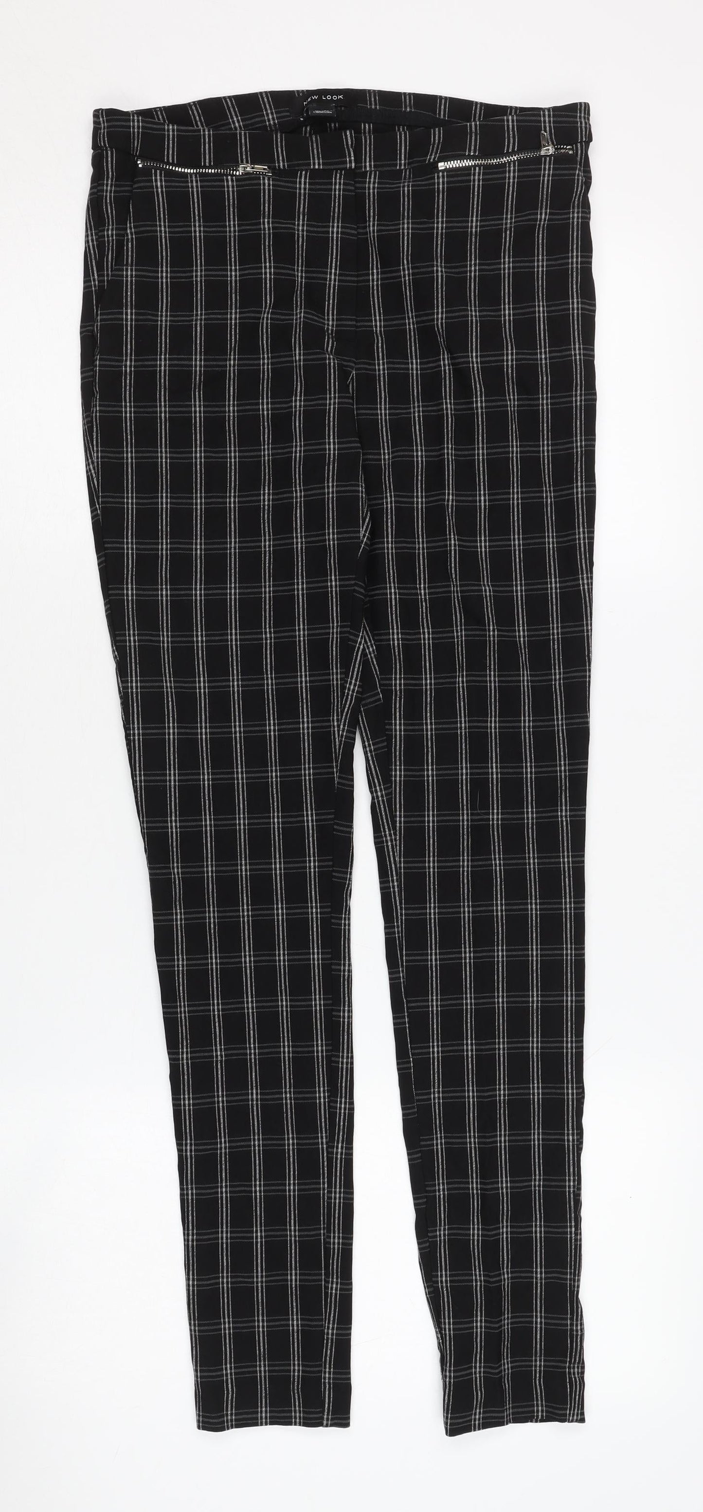 Womens UK Size 10 New Look Regular Fit  Black Trousers