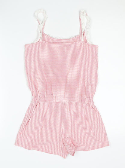 Mantaray Girls Pink Striped Playsuit 13-14 Years