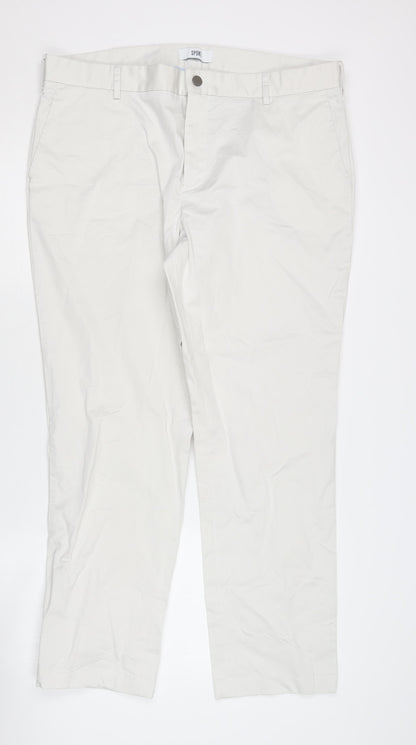 Spoke Men's White Chino Trousers Size 37