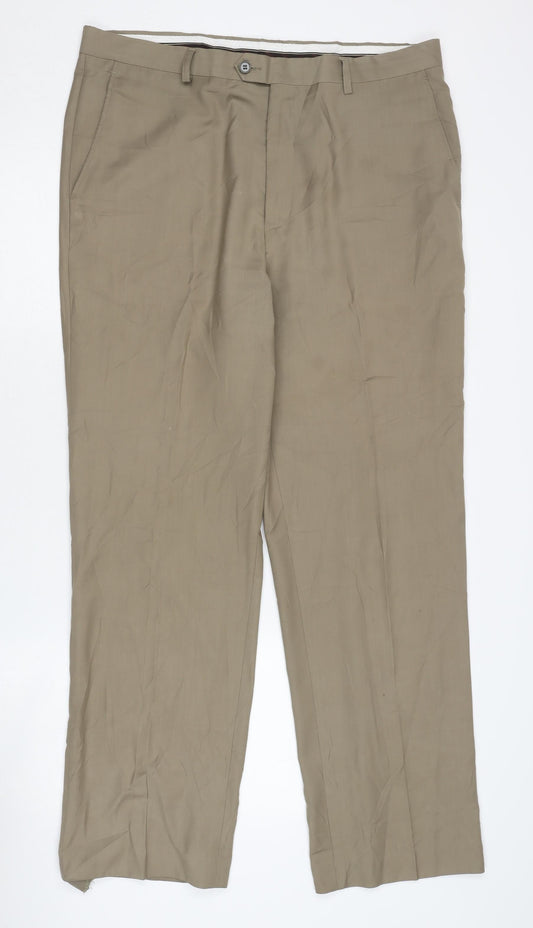 Boland Sidon Men's Beige Wool Trousers Size 38