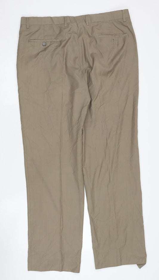 Boland Sidon Men's Beige Wool Trousers Size 38