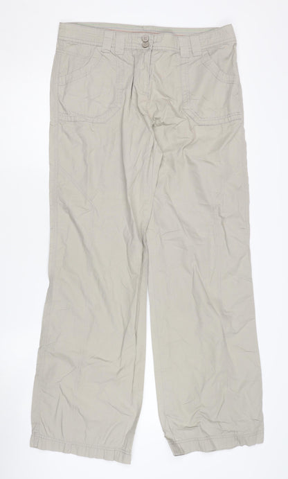 Womens UK Size 14 Marks and Spencer Regular Fit Casual Beige Trousers