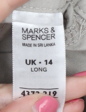 Womens UK Size 14 Marks and Spencer Regular Fit Casual Beige Trousers