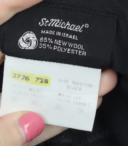 Vintage St Michael Men's Black Dress Trousers 38 Waist