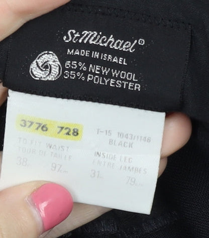Vintage St Michael Men's Black Dress Trousers 38 Waist