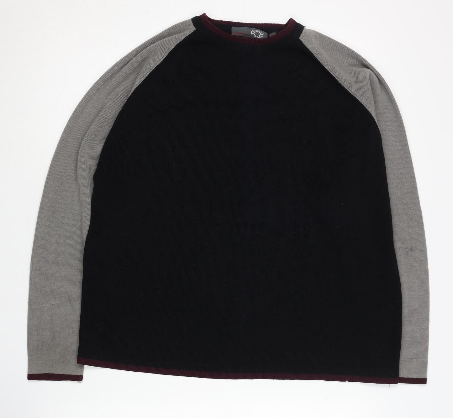 H.K.A Men's Black Knit Jumper, M, Crew Neck, Casual