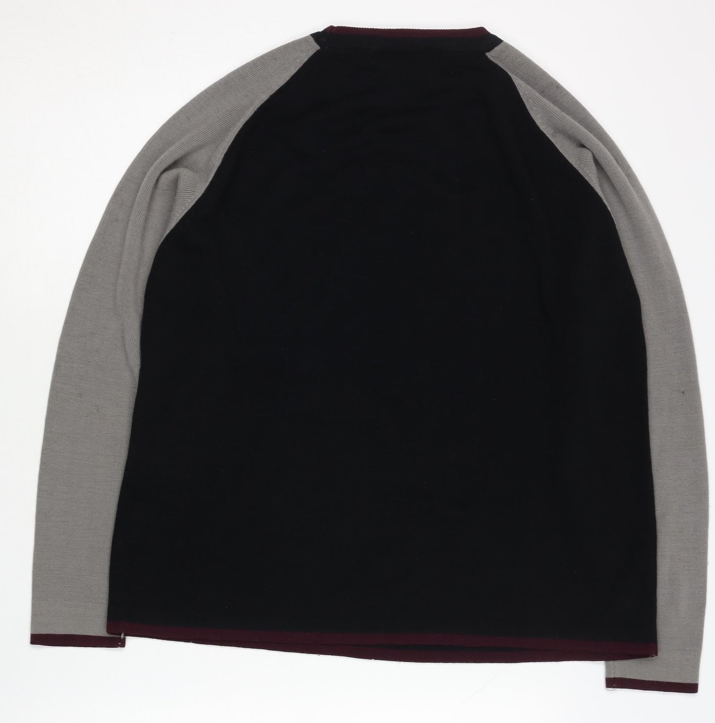 H.K.A Men's Black Knit Jumper, M, Crew Neck, Casual