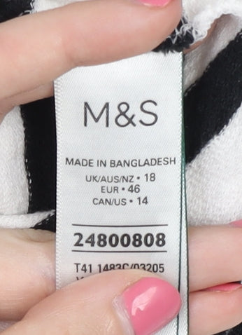 Womens UK Size 18 Marks and Spencer Black Basic T-Shirt