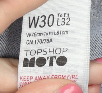 Topshop Women's Blue Skinny Distressed Jeans Size 30