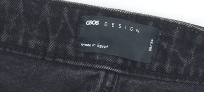 Womens UK Size 10 ASOS DESIGN Regular Fit Straight Black Jeans
