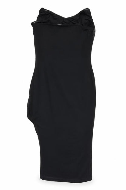 Women's Black Bodycon Midi Dress Size 12