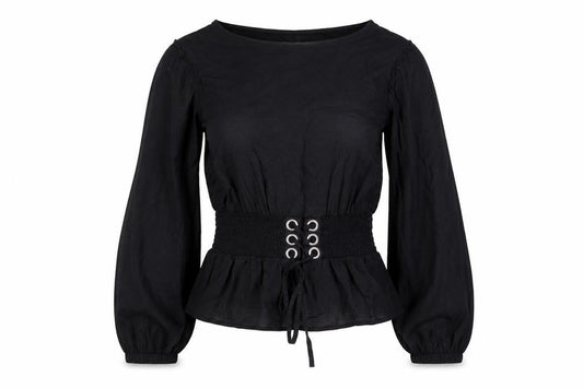 Womens UK Size 8 Divided Black Basic Blouse