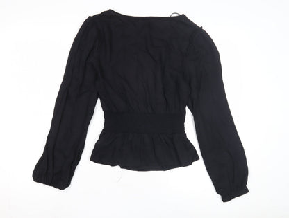 Womens UK Size 8 Divided Black Basic Blouse