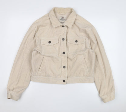 Pull & Bear Women's Beige Corduroy Jacket, Size M