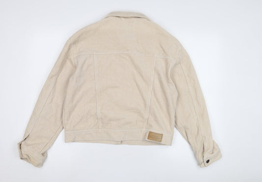 Pull & Bear Women's Beige Corduroy Jacket, Size M