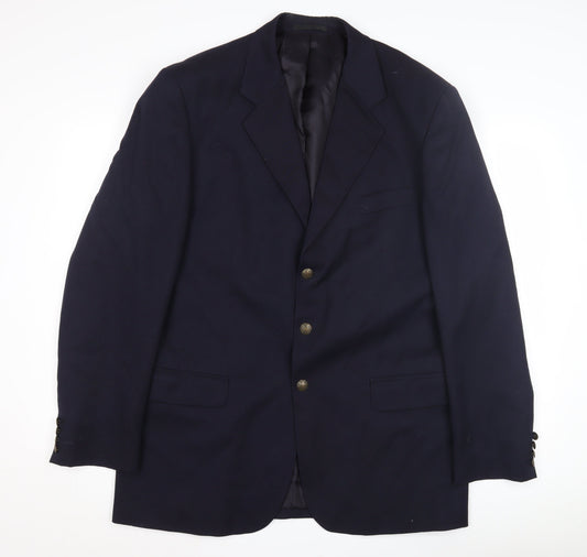 Principles Men's Blue Wool Blazer 42L Long Jacket