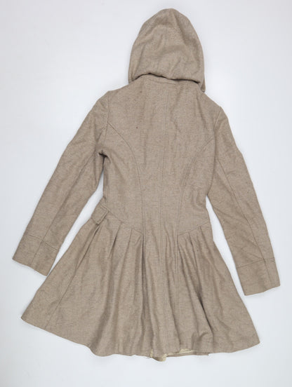 Womens UK Size 2 Topshop Beige Trench Coat