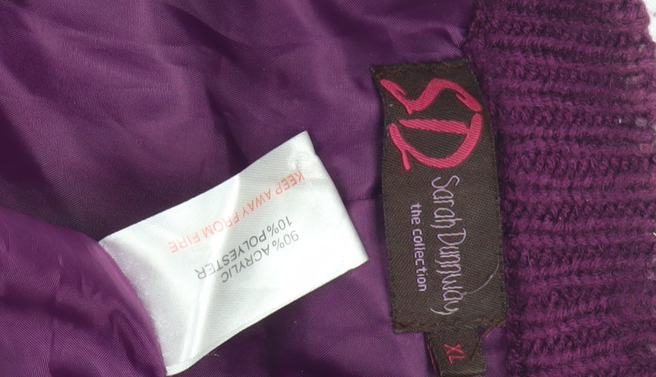 Sarah Dunway Women's Purple XL Cardigan Sequin