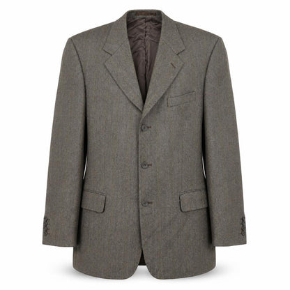 Front view of Savoy Tailors Guild Men's Brown Tweed Blazer 42L