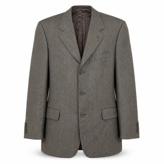 Front view of Savoy Tailors Guild Men's Brown Tweed Blazer 42L