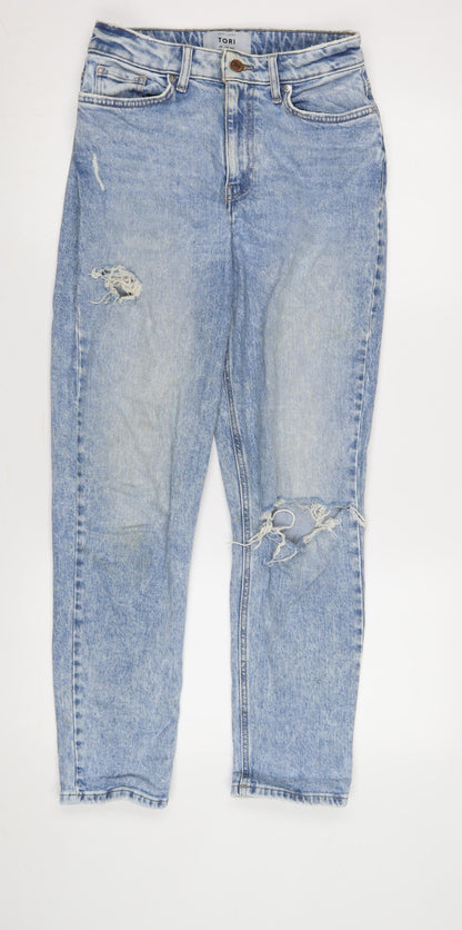 New Look Women’s Blue Distressed Mom Jeans Size 8