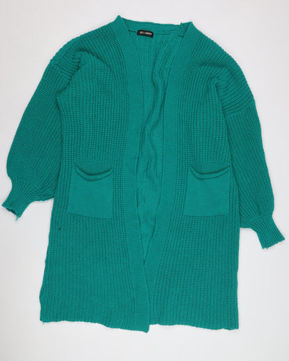 Womens UK Size 2 QED London Green Cardigan Jumper