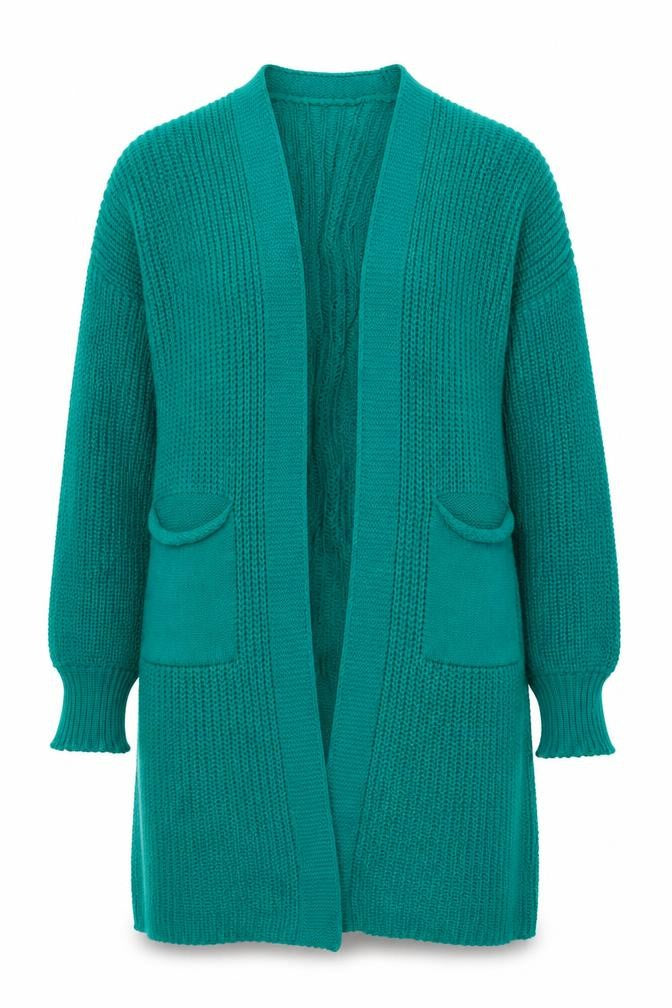 Womens UK Size 2 QED London Green Cardigan Jumper