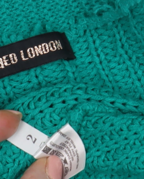 Womens UK Size 2 QED London Green Cardigan Jumper