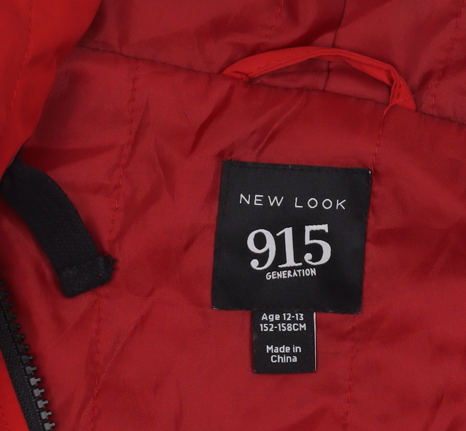 New Look Girls Red Basic Hooded Jacket 12-13 Years