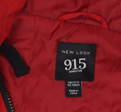 New Look Girls Red Basic Hooded Jacket 12-13 Years
