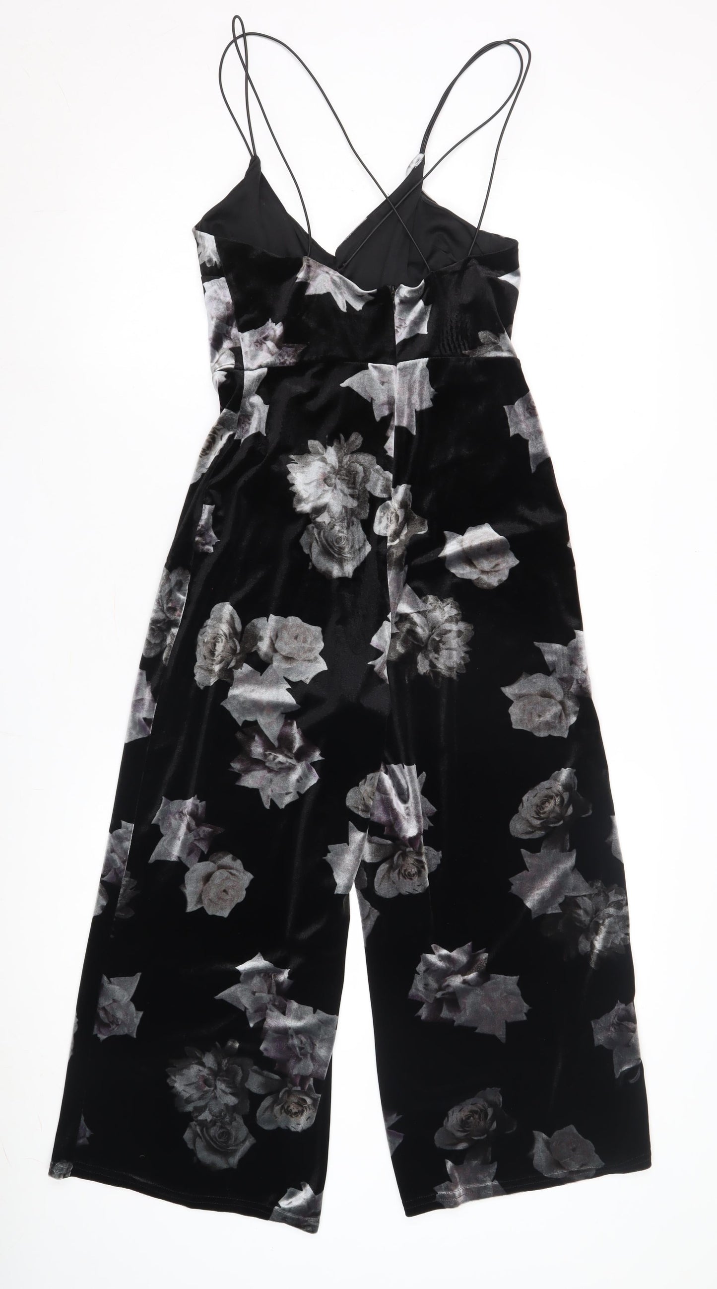 Nobody's Child Women's Black Floral Jumpsuit Size 8