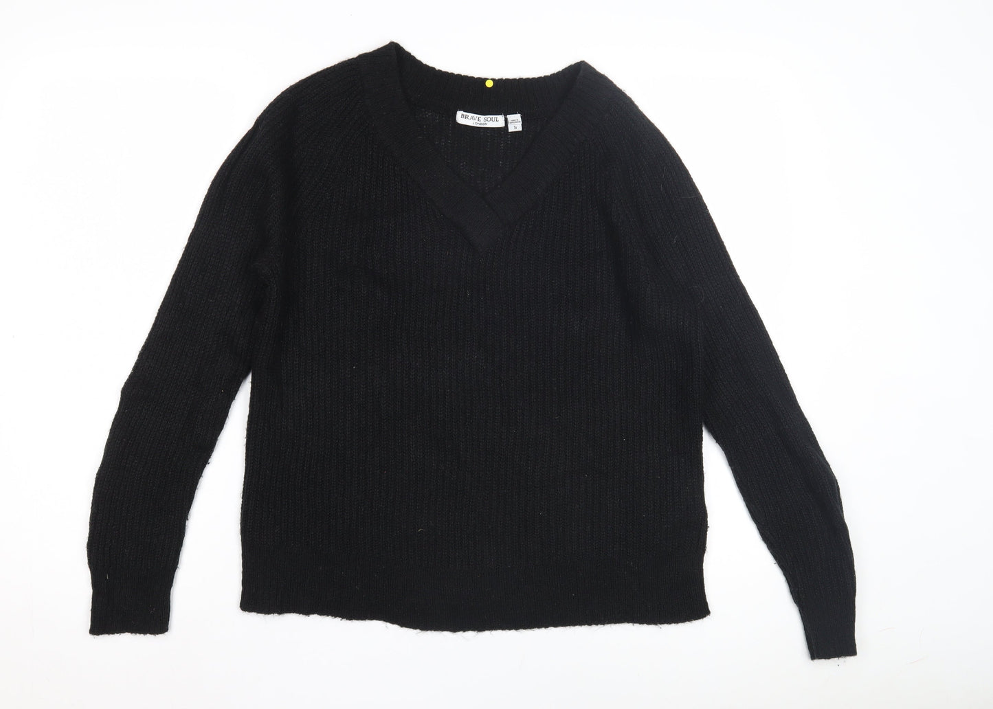 Womens UK Size S Brave Soul Black Pullover Jumper