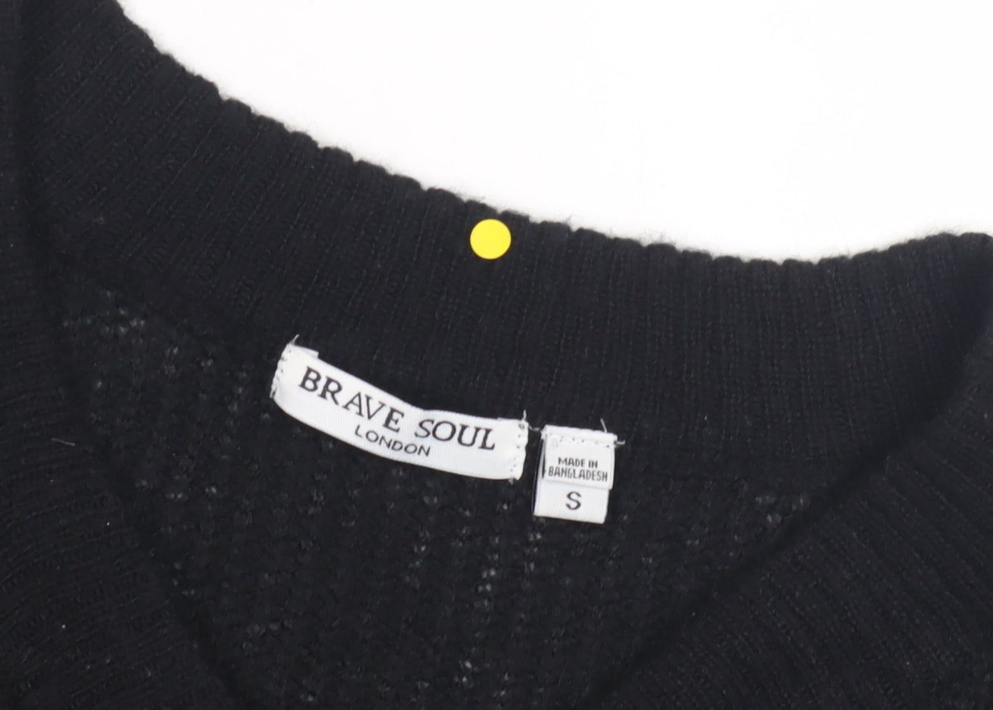Womens UK Size S Brave Soul Black Pullover Jumper