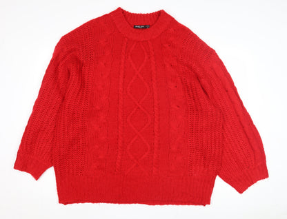 Womens UK Size 2XL Brave Soul Red Pullover Jumper