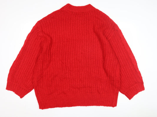 Womens UK Size 2XL Brave Soul Red Pullover Jumper