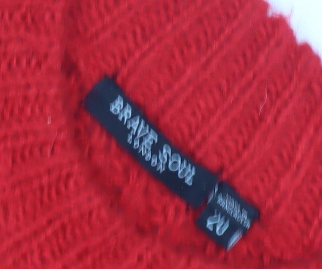 Womens UK Size 2XL Brave Soul Red Pullover Jumper