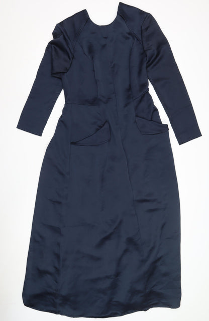 ASOS Women Blue Dress, Size 12, Long Sleeve