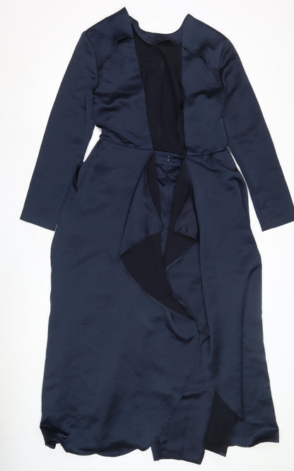 ASOS Women Blue Dress, Size 12, Long Sleeve