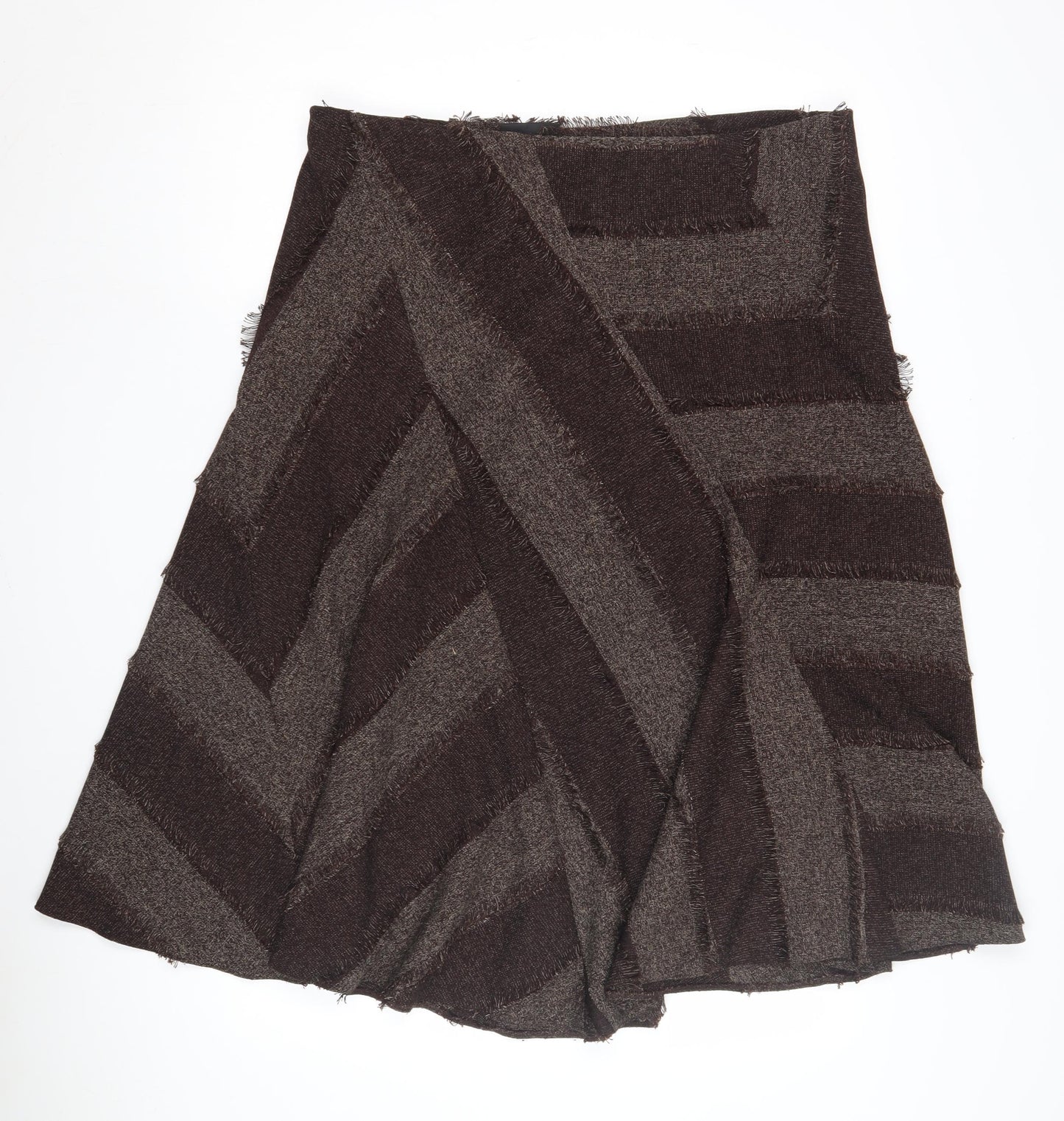 BHS Women's Brown Wool-Blend Skirt Size 16