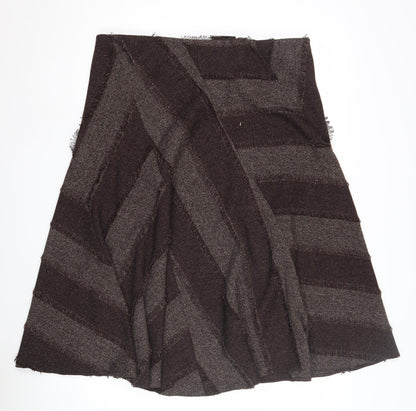 BHS Women's Brown Wool-Blend Skirt Size 16