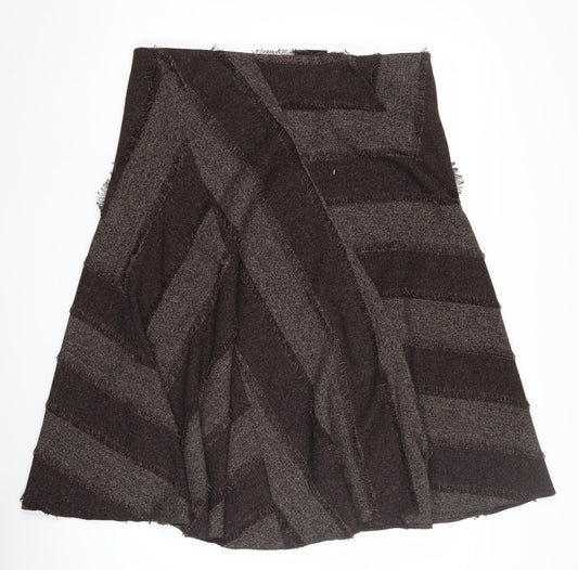 BHS Women's Brown Wool-Blend Skirt Size 16